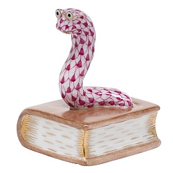 Herend   Animals   Little Animals - Herend Bookworm Raspberry