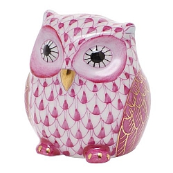 Herend   Animals   Birds - Herend Owlet Raspberry