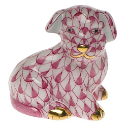 Herend   Animals   Dogs - Herend Miniature Puppy Raspberry