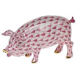 Herend   Animals   Farm - Herend Pig Raspberry