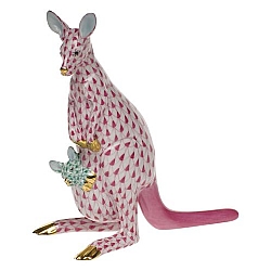 Herend   Animals   Wildlife - Herend Kangaroo & Baby Raspberry