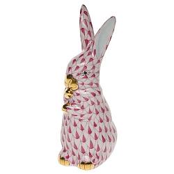 Herend   Animals   Rabbits - Herend Standing Bunny Raspberry