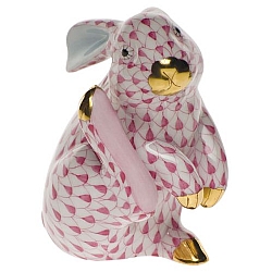 Herend   Animals   Rabbits - Herend Scratching Bunny Raspberry