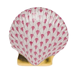 Herend   Animals   Aquatic - Herend Miniature Scallop Raspberry