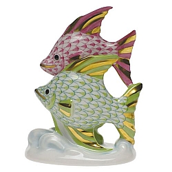 Herend   Animals   Aquatic - Herend  Pair Of Fish Multicolor