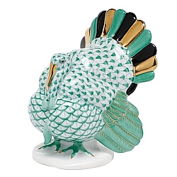 Herend   Animals   Birds - Herend Tom Turkey Green