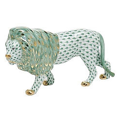 Herend   Animals   Wildlife - Herend Standing Lion Green