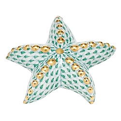 Herend   Animals   Aquatic - Herend Puffy Starfish Green