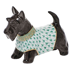 Herend   Animals   Dogs - Herend Scottie Mcduff Green