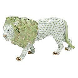 Herend   Animals   Wildlife - Herend Standing Lion Key lime