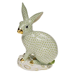 Herend   Animals   Rabbits - Herend Large Rabbit Key lime