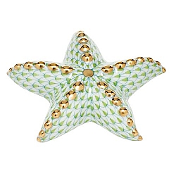 Herend   Animals   Aquatic - Herend Puffy Starfish Key lime