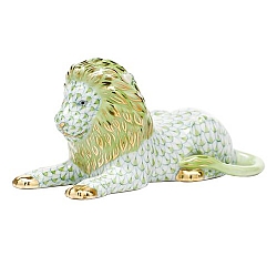 Herend   Animals   Wildlife - Herend Lion Key lime