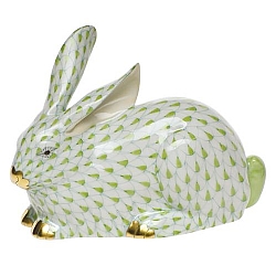 Herend   Animals   Rabbits - Herend Lying Rabbit Key lime