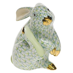 Herend   Animals   Rabbits - Herend Scratching Bunny Key lime