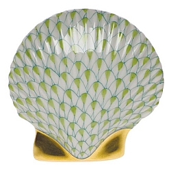 Herend   Animals   Aquatic - Herend Miniature Scallop Key lime