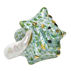 Herend   Animals   Aquatic - Herend Small Conch Shell Key lime