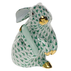 Herend   Animals   Rabbits - Herend Scratching Bunny Green