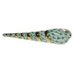 Herend   Animals   Aquatic - Herend Turritella Shell Green