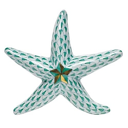 Herend   Animals   Aquatic - Herend Miniature Starfish Green