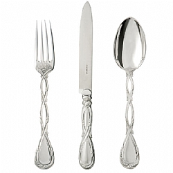 Puiforcat   Tabletop   Flatware - Puiforcat Sterling Silver Royal 5 Pc Place Setting