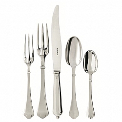 Puiforcat   Tabletop   Flatware - Puiforcat Sterling Silver Richelieu 5 Pc Place Setting