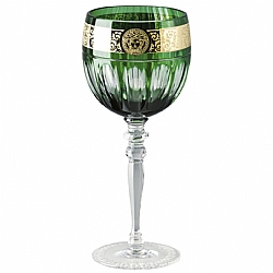 Versace   TableTop   Drinkware - Versace Gala Prestige Medusa Green Water Goblet