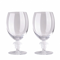 Versace   TableTop   Drinkware - Versace Medusa Lumiere No 2 Short Stem Clear Red Wine Set of Two