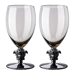 Versace   TableTop   Drinkware - Versace Medusa Lumiere 2 Short Stem Haze Red Wine Set of Two