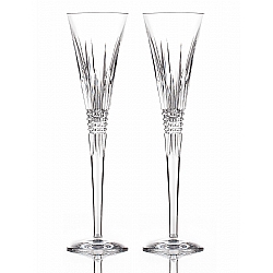 Waterford   Tabletop   Barware - WATERFORD LISMORE DIAMOND TOASTING FLUTE PAIR