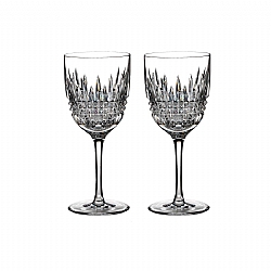 Waterford   Tabletop   Drinkware - WATERFORD LISMORE DIAMOND GOBLET SET OF 2