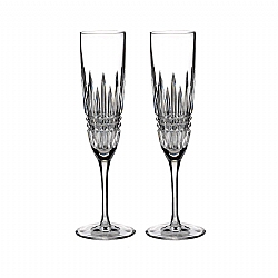 Waterford   Tabletop   Drinkware - WATERFORD LISMORE DIAMOND FLUTE SET OF 2