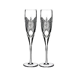 Waterford   Tabletop   Barware - WATERFORD WATERFORD LOVE HAPPINESS FLUTE PAIR