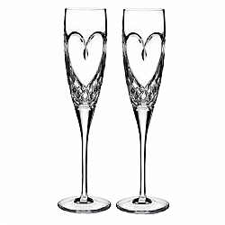 Waterford   Tabletop   Barware - WATERFORD LOVE TRUE LOVE FLUTE PAIR