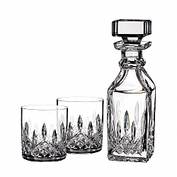 Waterford   Tabletop   Barware - WATERFORD LISMORE CONNOISSEUR SQUARE DECANTER AND TUMBLER SET