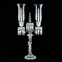 Baccarat   Lighting   Candelabras - Baccarat Enfant Candelabras For Wax Candle With Hurricane Shade Holder 2 Light