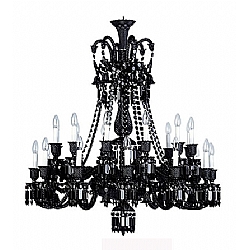 Baccarat   Lighting   Chandeliers - Baccarat Zenith Black Chandelier 24 Light Short