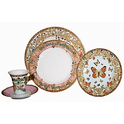 Versace   Tabletop   Dinnerware - Versace Le Jardin Butterfly Garden High Cup 5 piece Place Setting