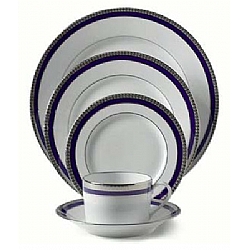 Haviland   Tabletop   Dinnerware - Haviland Symphony Platinum & Blue 5pc Place Setting