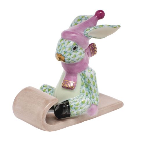 Herend Sledding Bunny