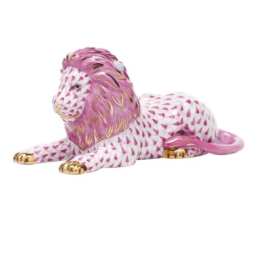 Herend Lion Raspberry