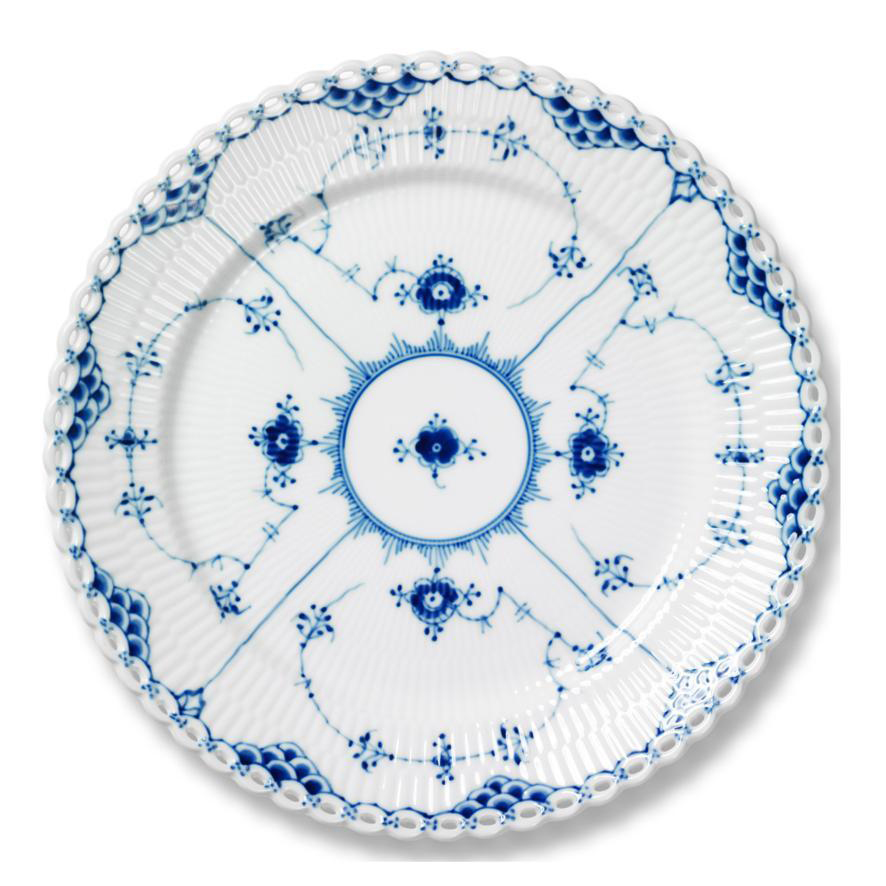  Royal Copenhagen Blue Fluted full lace small soup plate  no. 1170